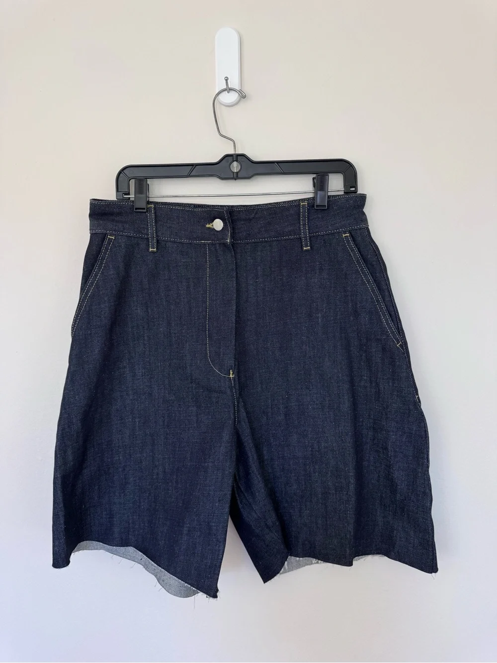 Studio Nicholson Dark Denim Cutoff Raw Hem Shorts size UK10 US6